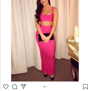 House of CB hot pink two piece set